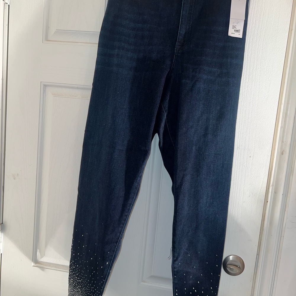 Lane Bryant Women's Dark Blue Jeans with Embellishments
